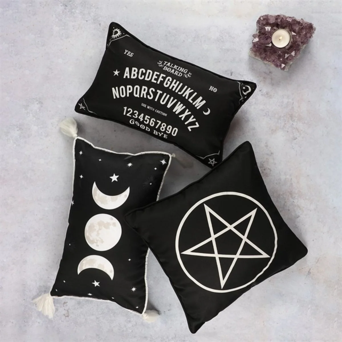 Black & White Talking Board Cushion Rectangular Fabric Decor Pillow - Black – image 3