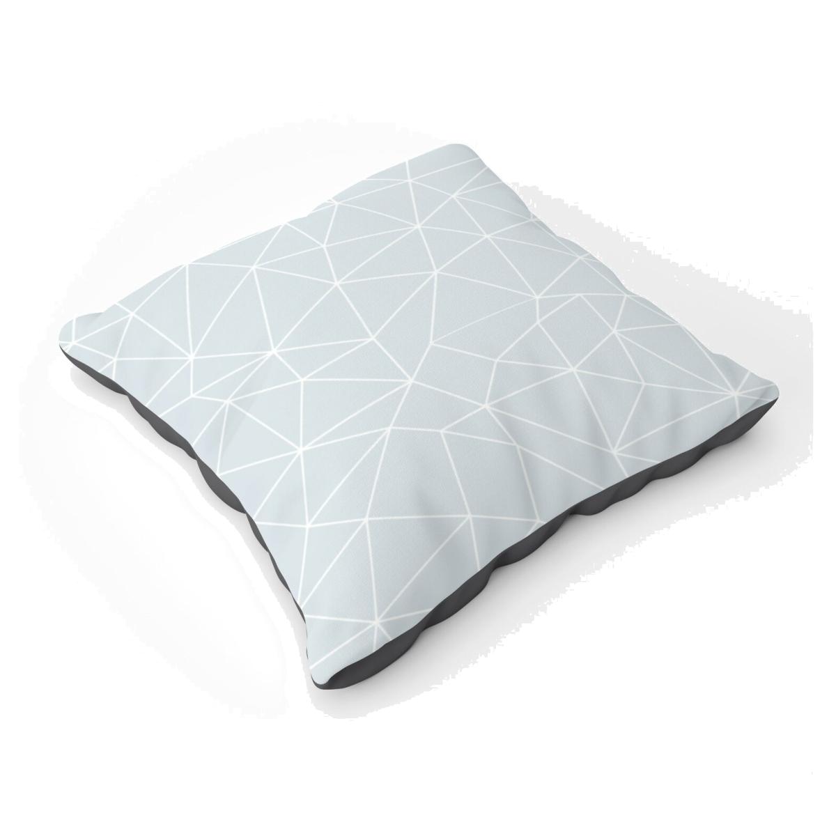 Geometric Triangle Pattern Floor Cushion - Grey