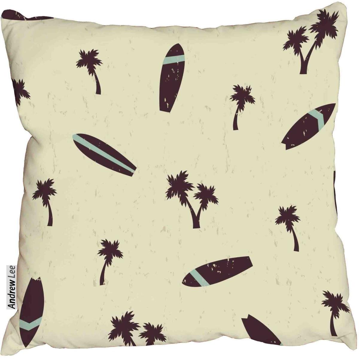 Surf and palm Outdoor Cushion - Yellow / 60cm – image 2