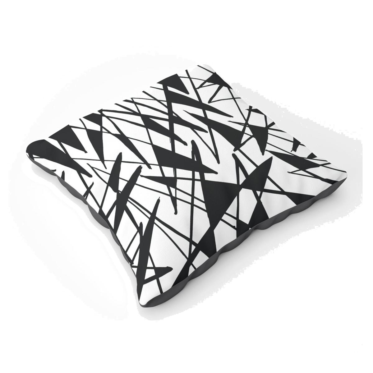 Brush Abstract Pattern Floor Cushion - Grey
