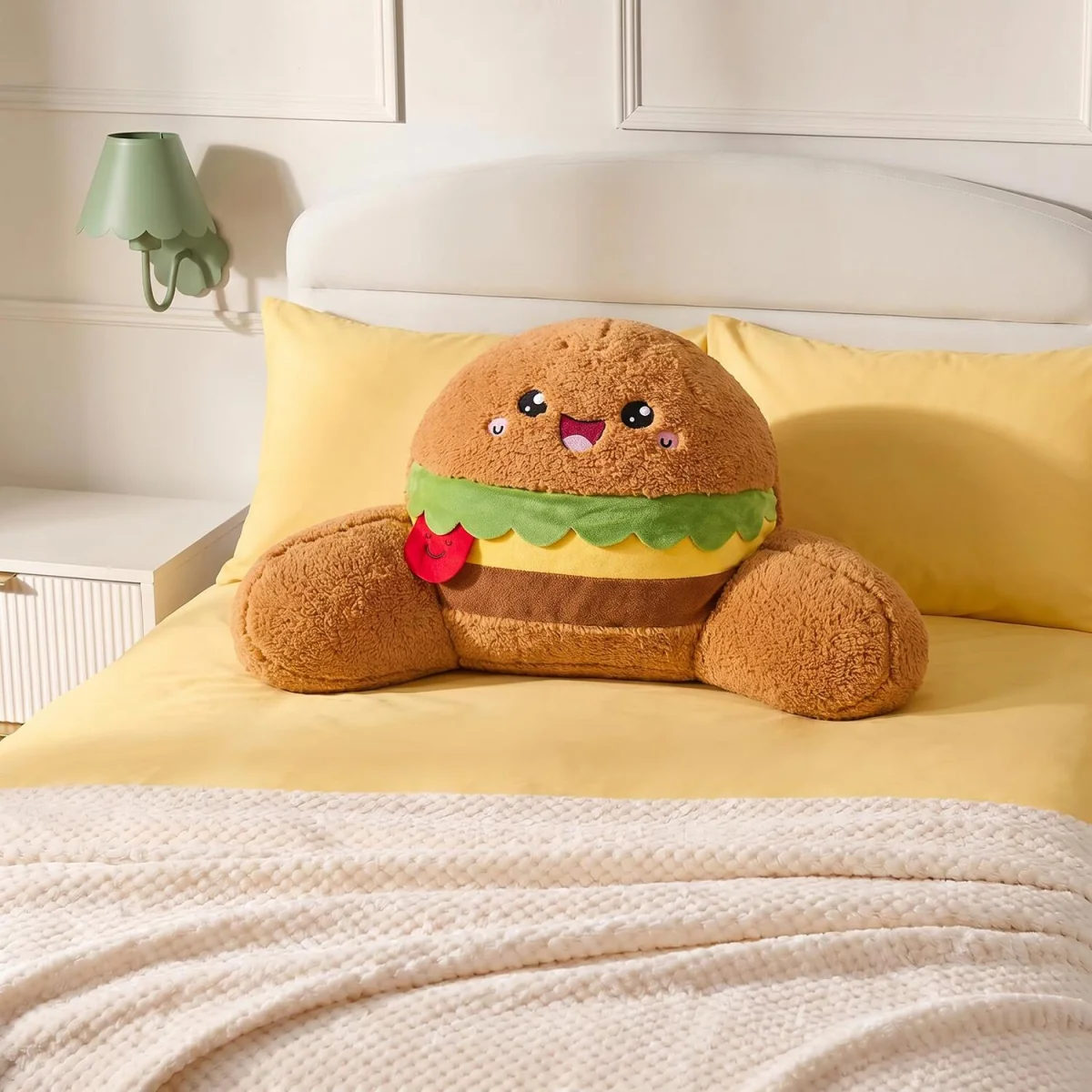 OHS Kids Hammy The Hamburger Cuddle Cushion - Brown – image 1