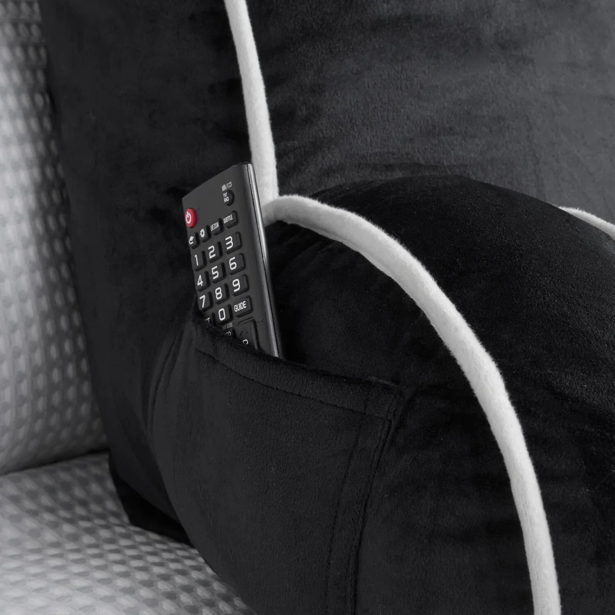 OHS Piped Edge Cuddle Cushion With Head Rest - Black – image 3