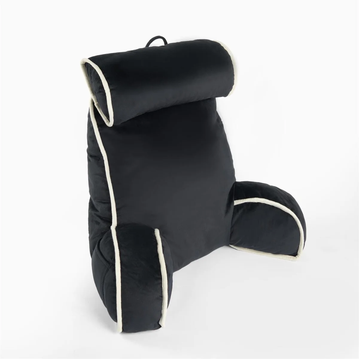 OHS Piped Edge Cuddle Cushion With Head Rest - Black – image 6