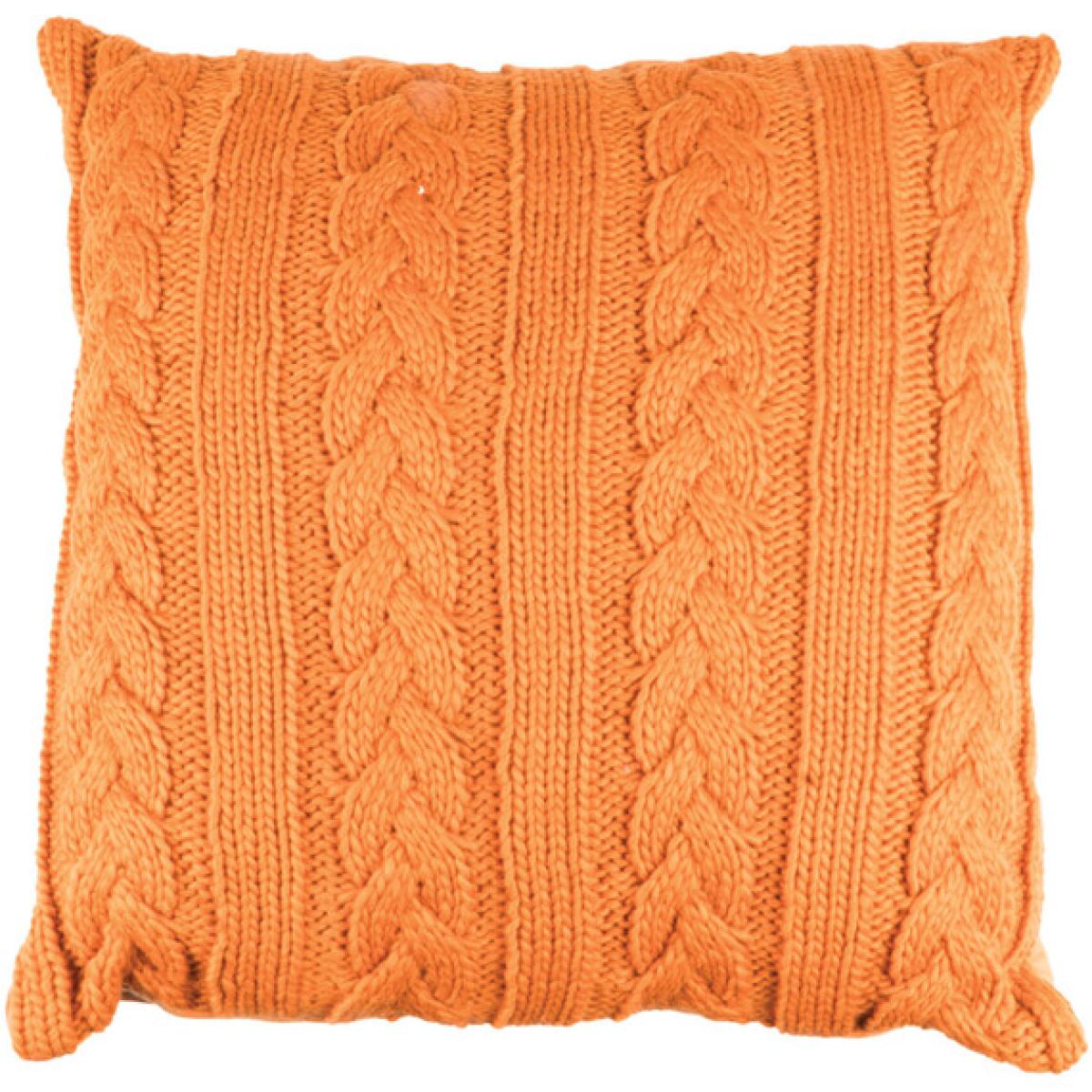 Cable Knit Cushion Grey - Orange – image 1