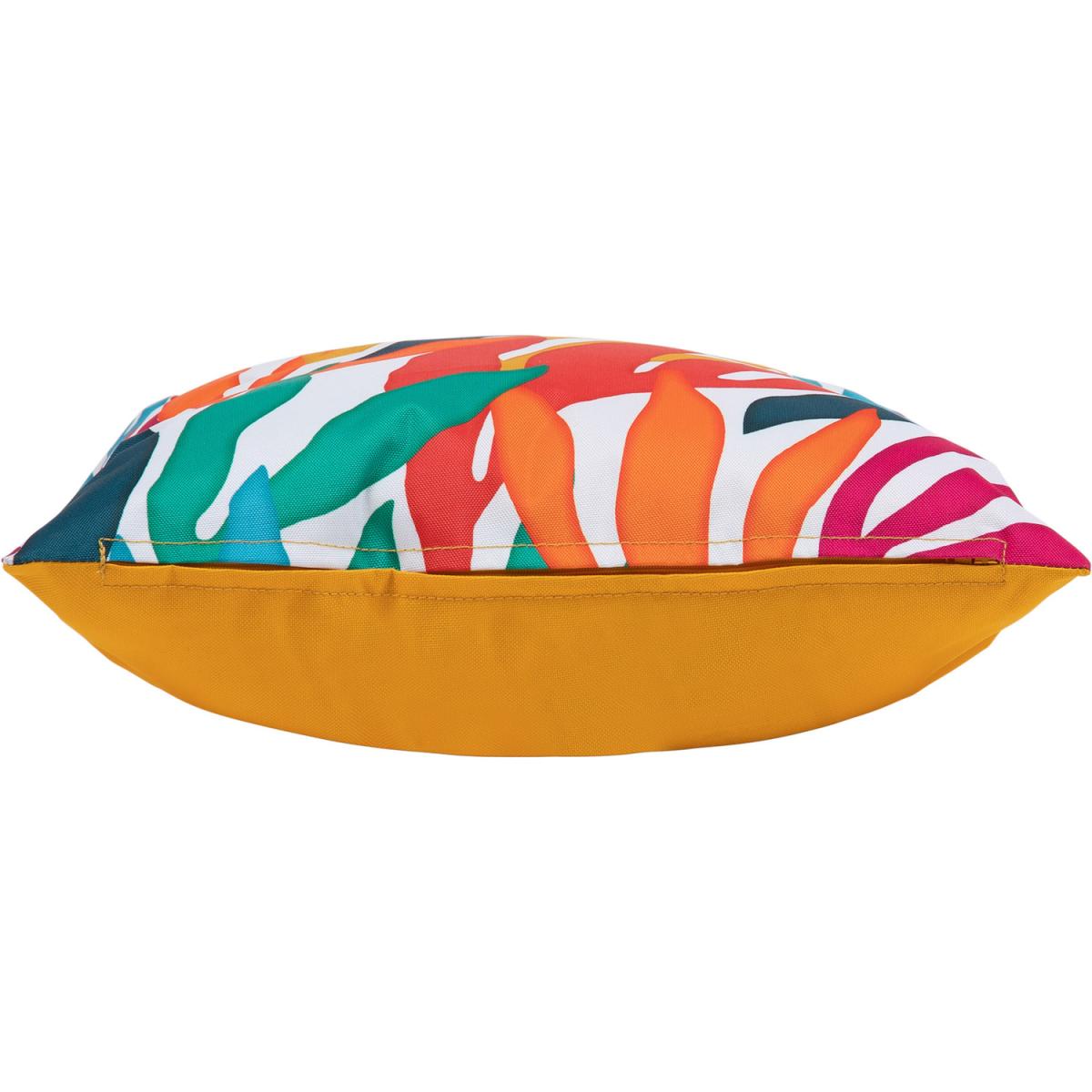 Abstract Palm Outdoor Cushion (Set of 4) - Yellow – image 3