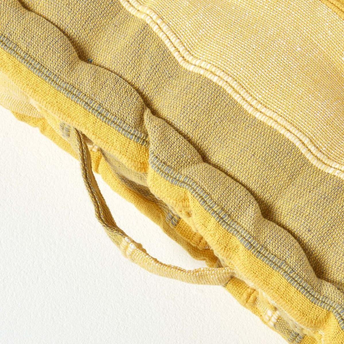 Homescapes Morocco Striped Cotton Floor Cushion - Yellow – image 2