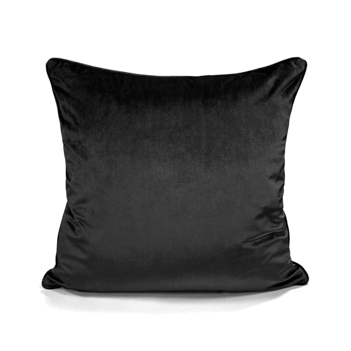 Milano Luxury Plain Matte Velvet Cushion - Black / 56cm
