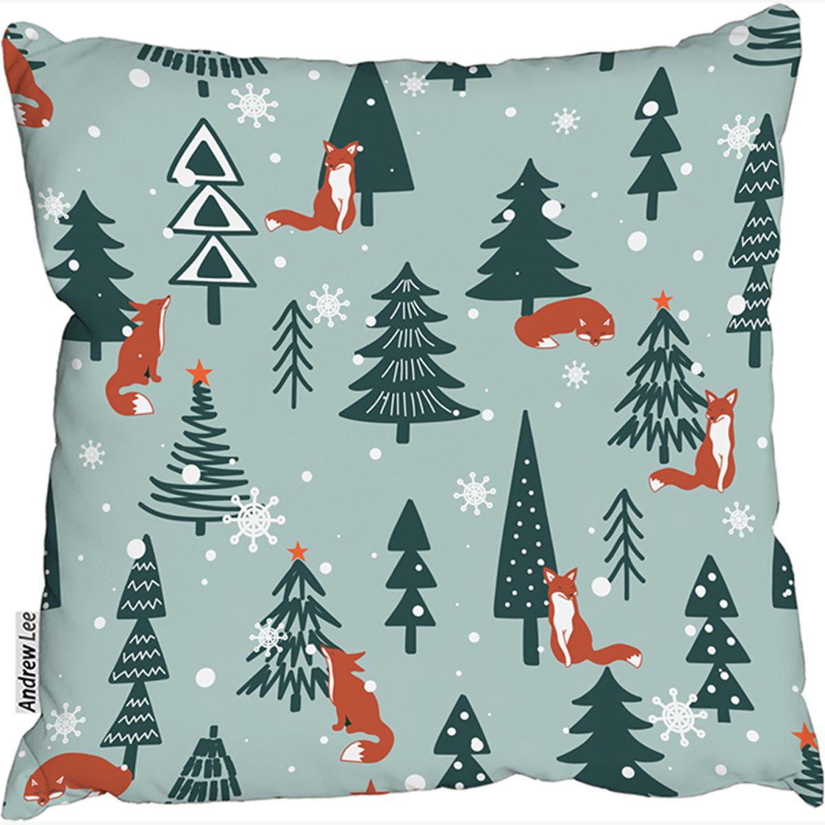 Fir-Trees Snow Outdoor Comfy Cushion - Green / 60cm – image 1