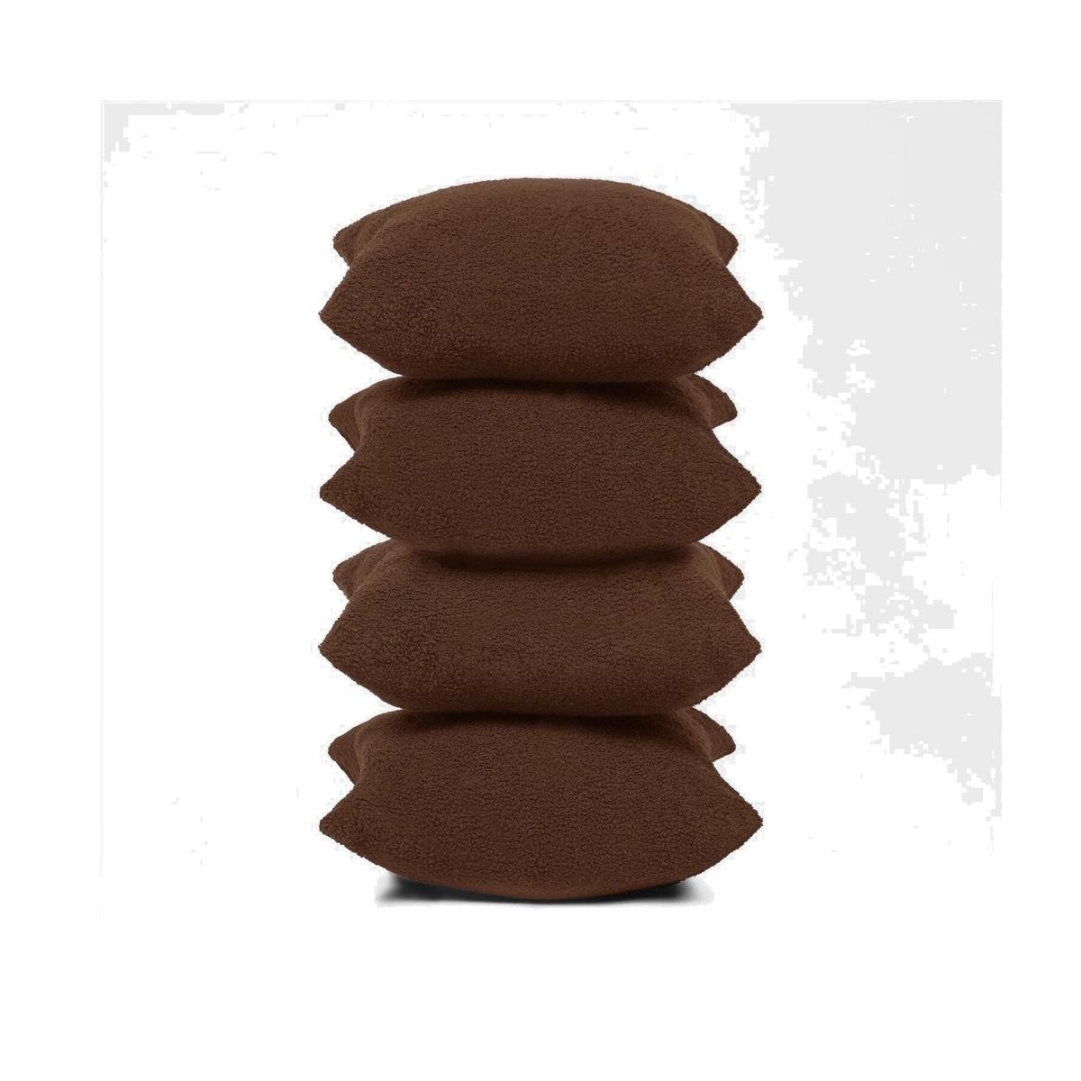 Pack Of Boucle Filled Cushions - Brown / 4