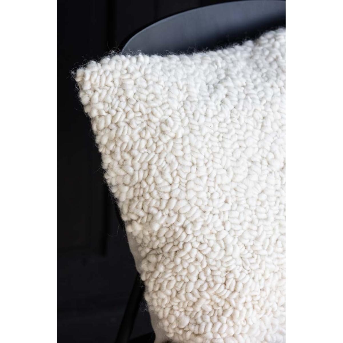 Cream Chunky Boucle Cushion – image 3