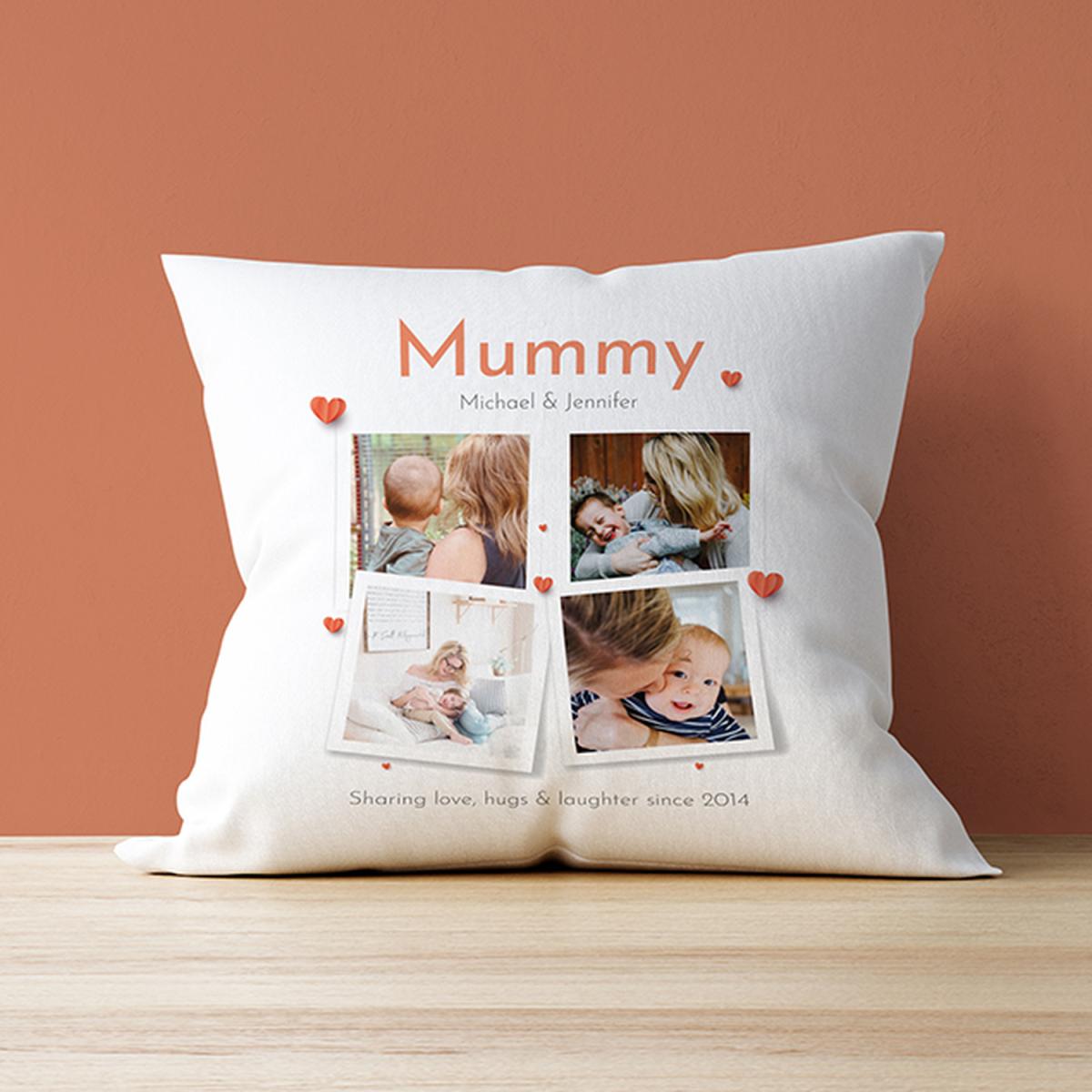 Four Photo Personalised Cushion With Text – image 1