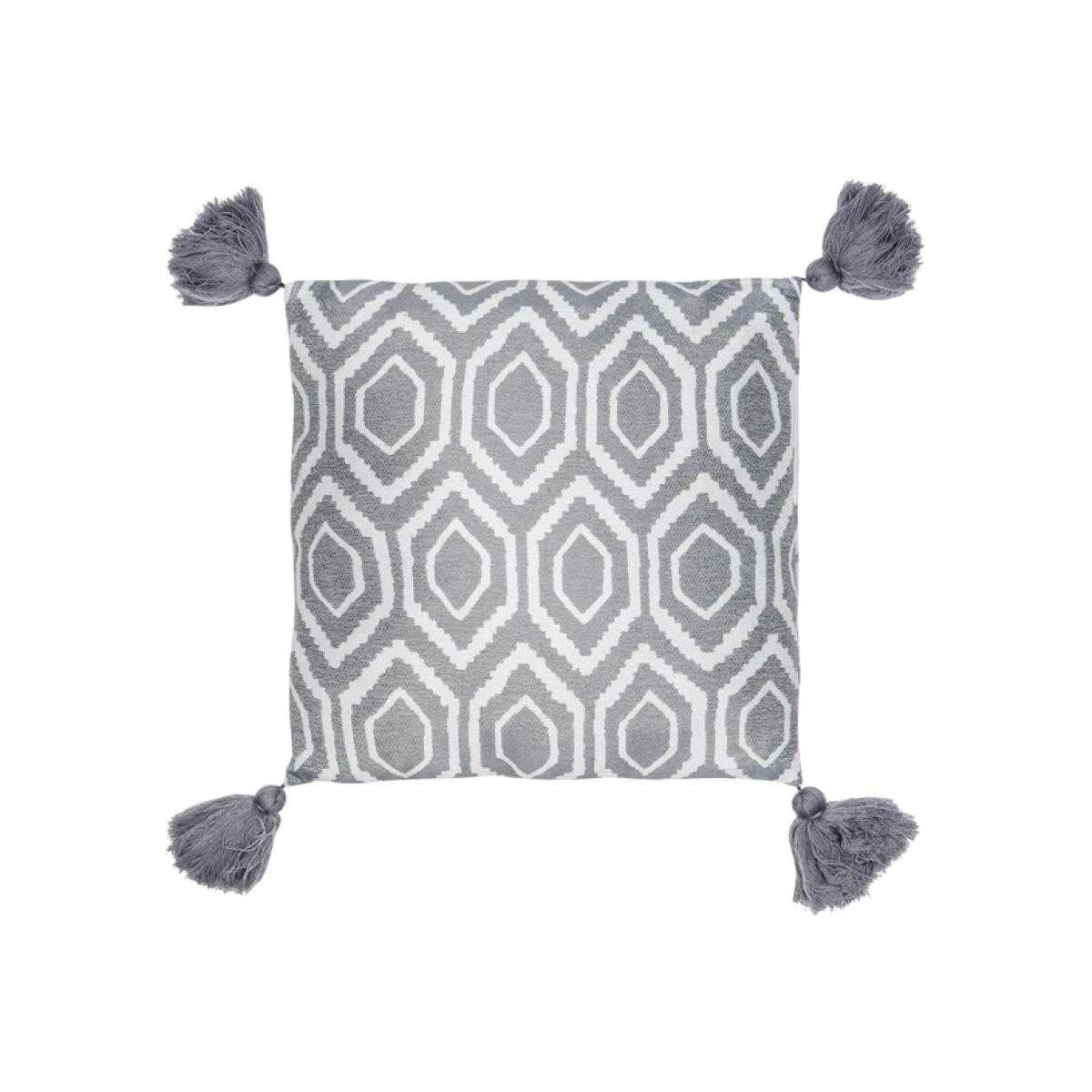 Iona Geo Tassel Cushion Grey - Grey – image 1