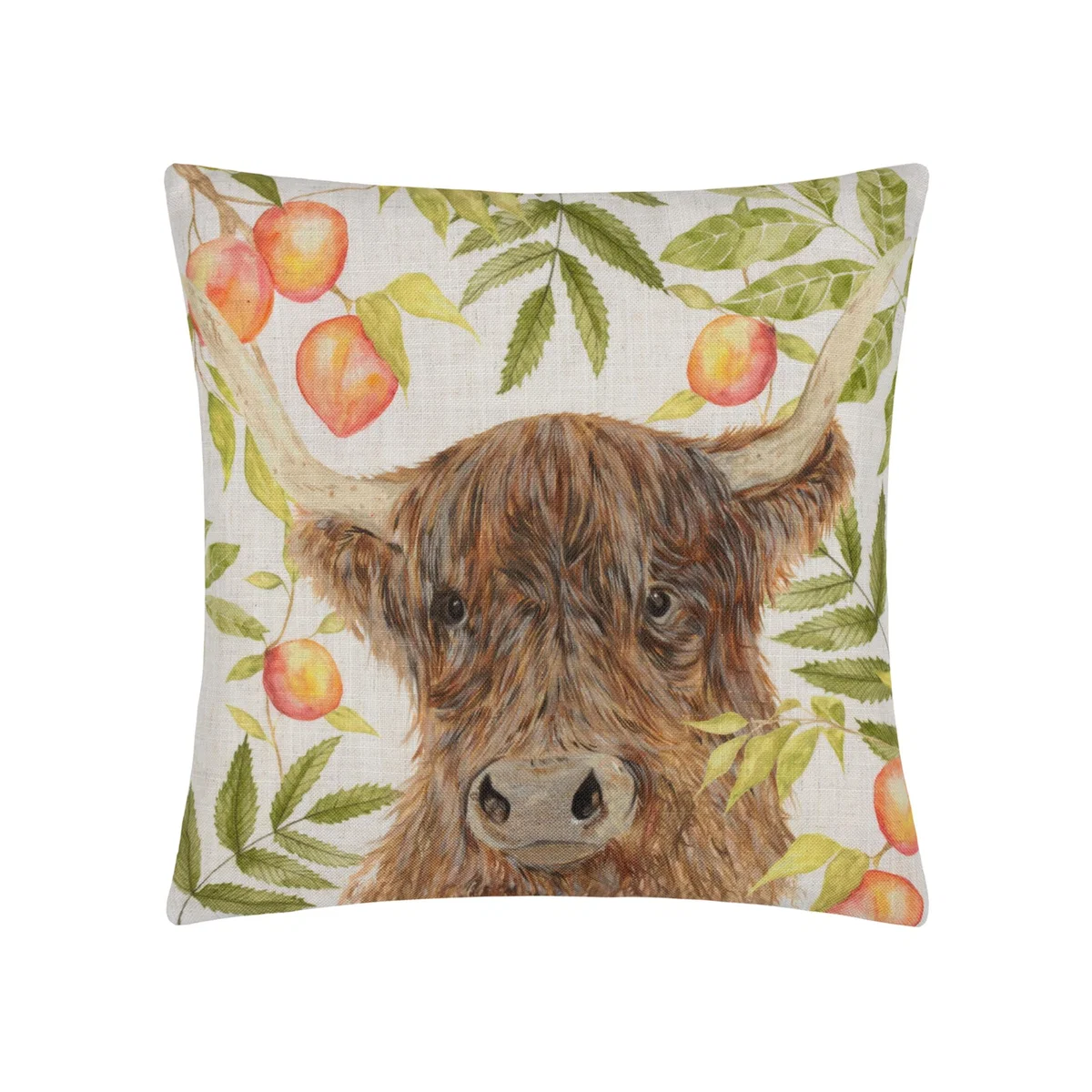 Grove Highland Cow Cushion - Natural / Polyester