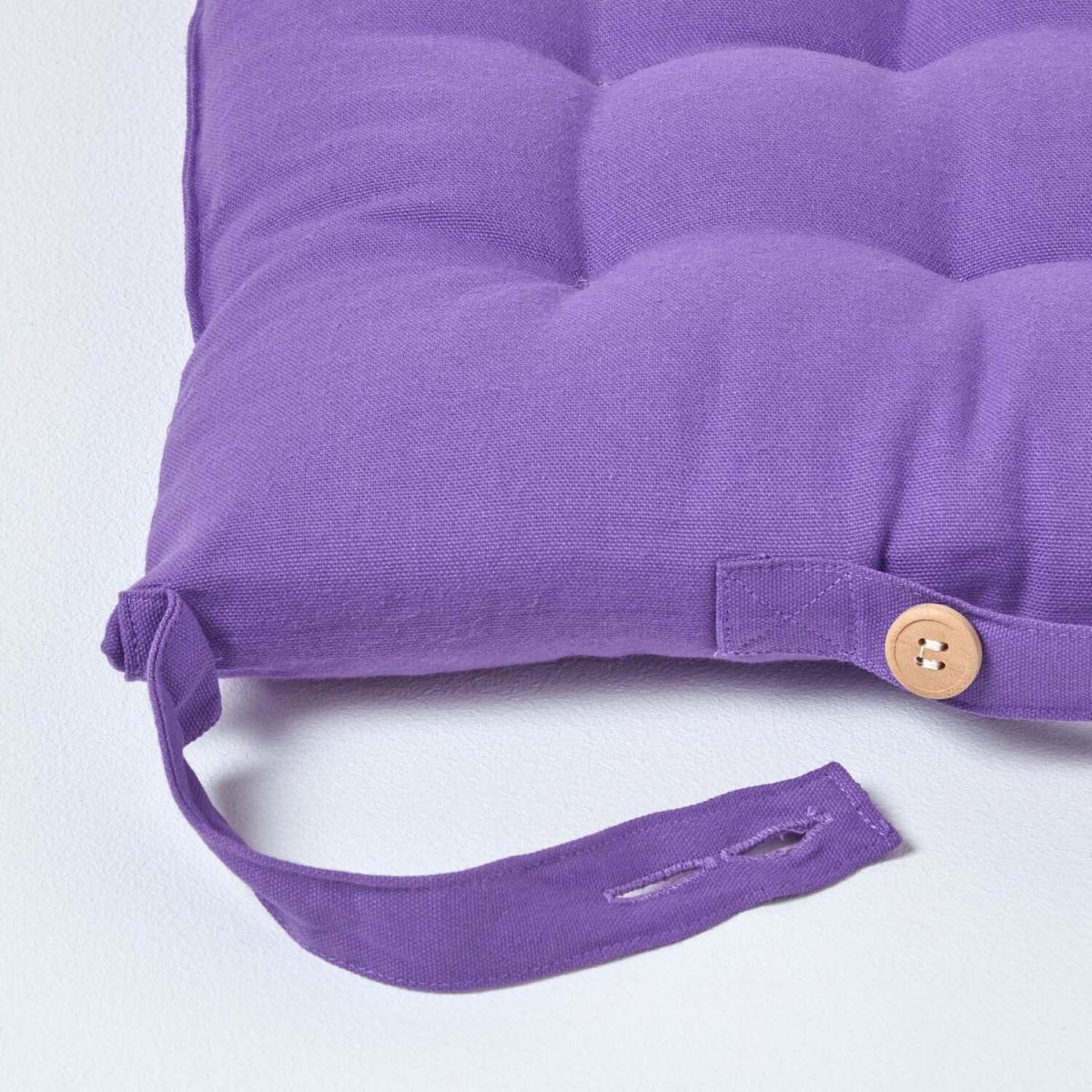 Solid Cotton Seat Pad with Button Straps - Purple / 5cm – image 2
