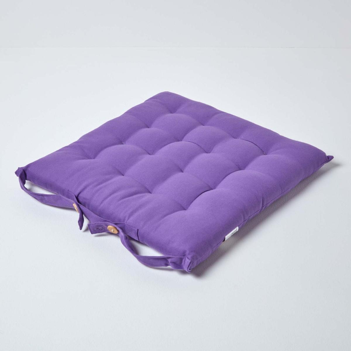 Solid Cotton Seat Pad with Button Straps - Purple / 5cm – image 3
