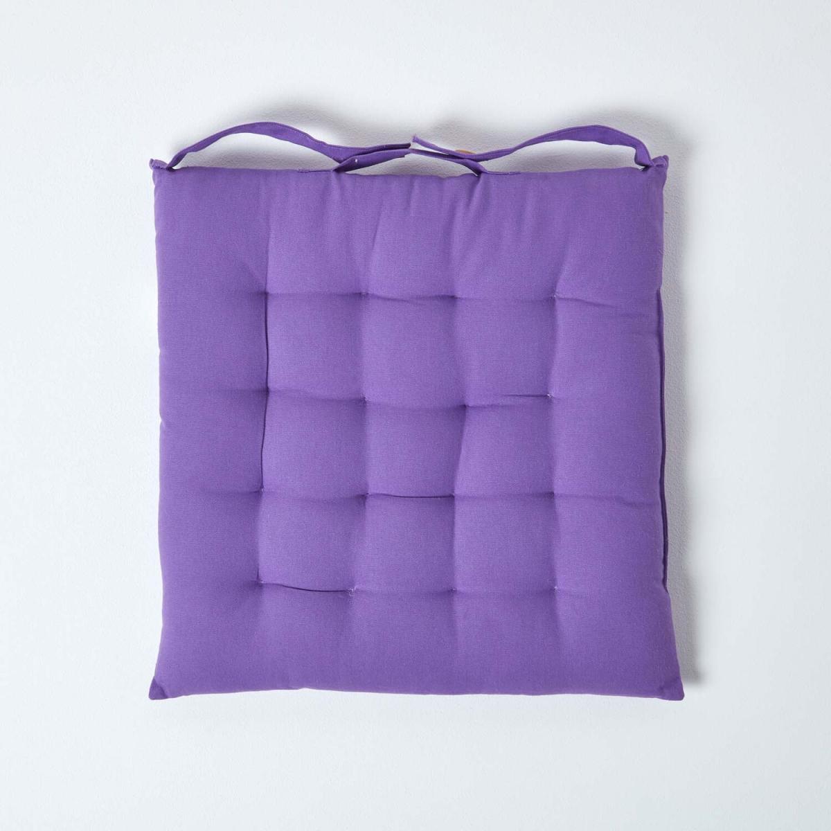 Solid Cotton Seat Pad with Button Straps - Purple / 5cm – image 1