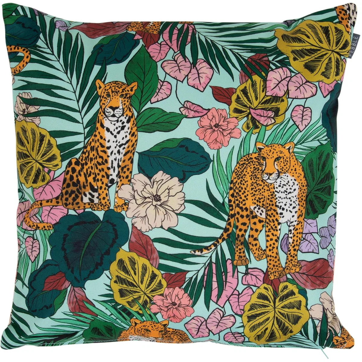 Cheeta Print Outdoor Cushion - Aqua – image 1