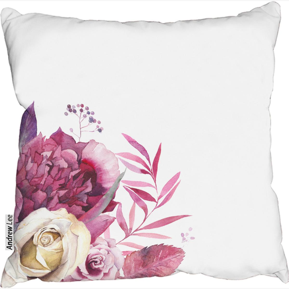 Pink Floral Cushion - White / 45cm – image 1