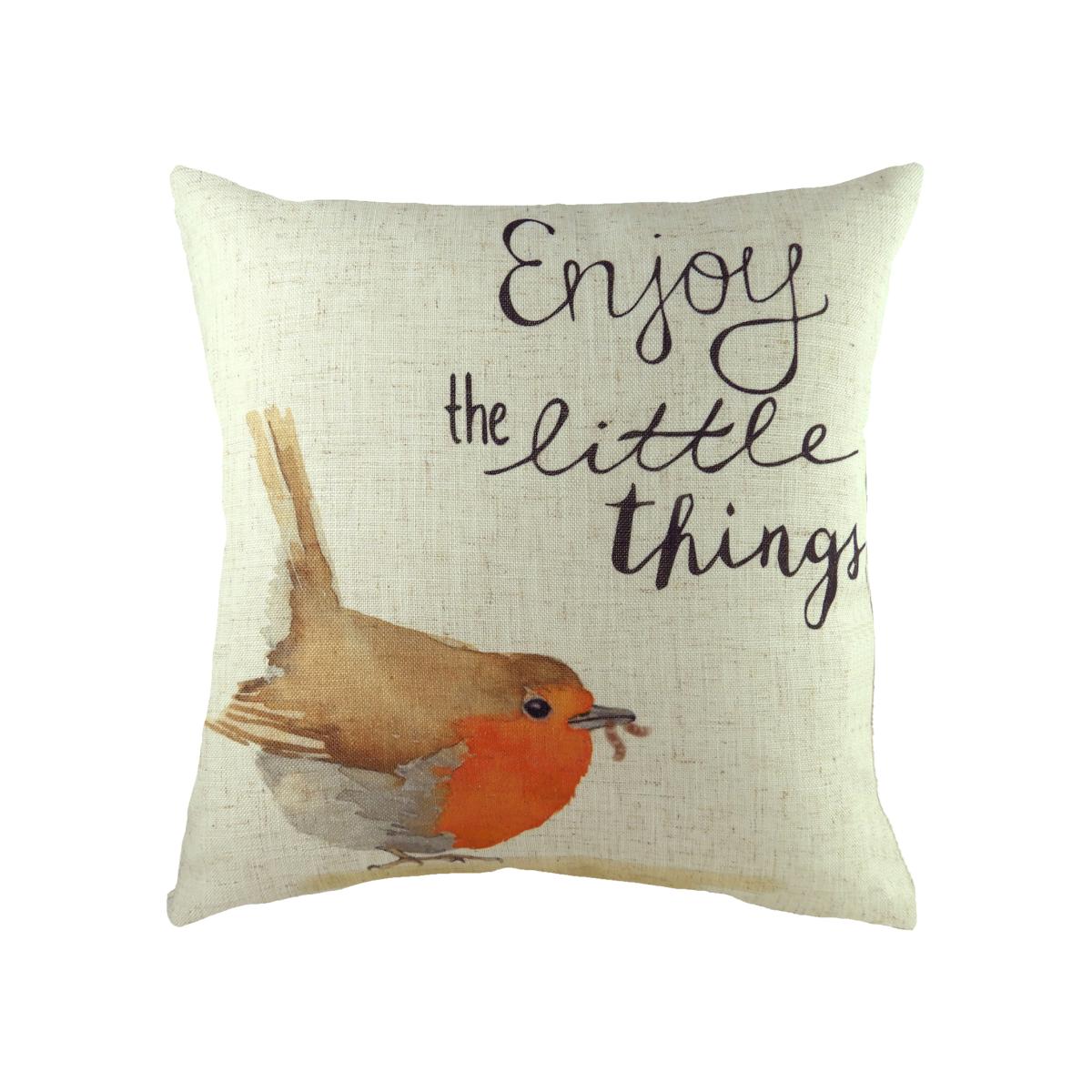 Robin Printed Cushion - Multicolour / 80 Feather 20 Polyester / 80 Polyester 20 Feather