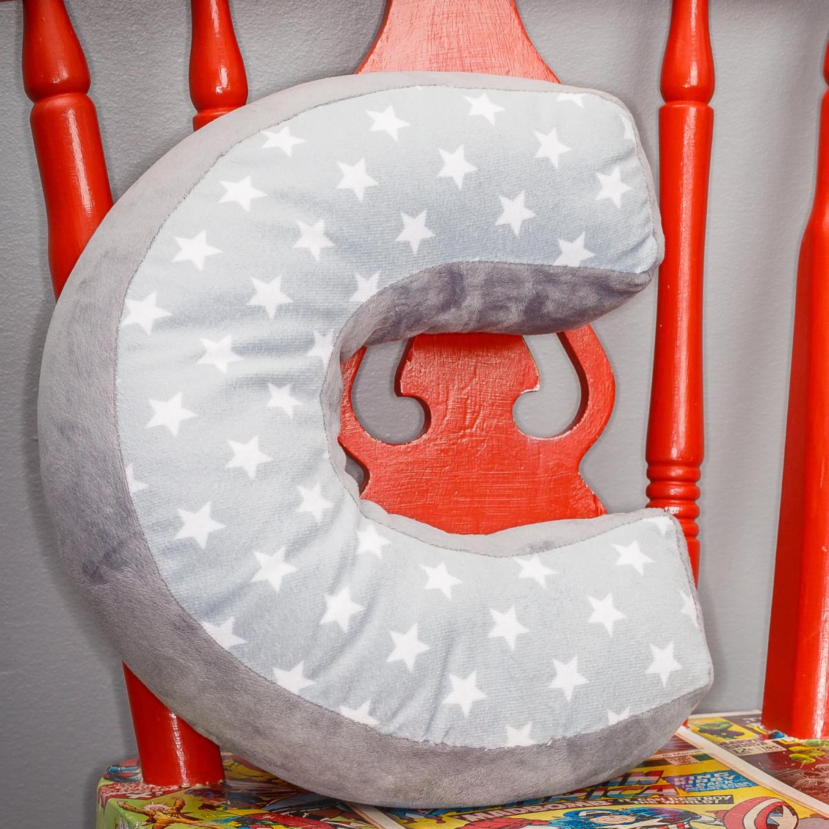 Letter Cushion C - Grey/White – image 2