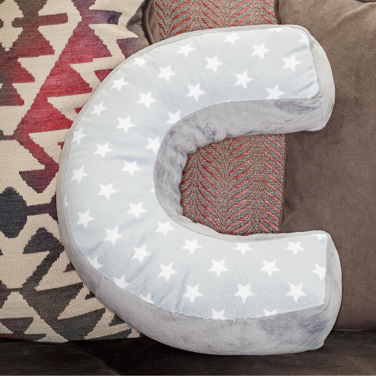 Letter Cushion C - Grey/White – image 3