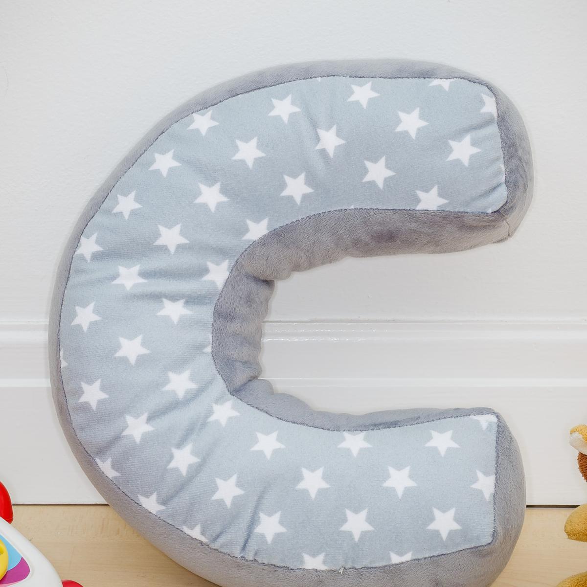 Letter Cushion C - Grey/White – image 4