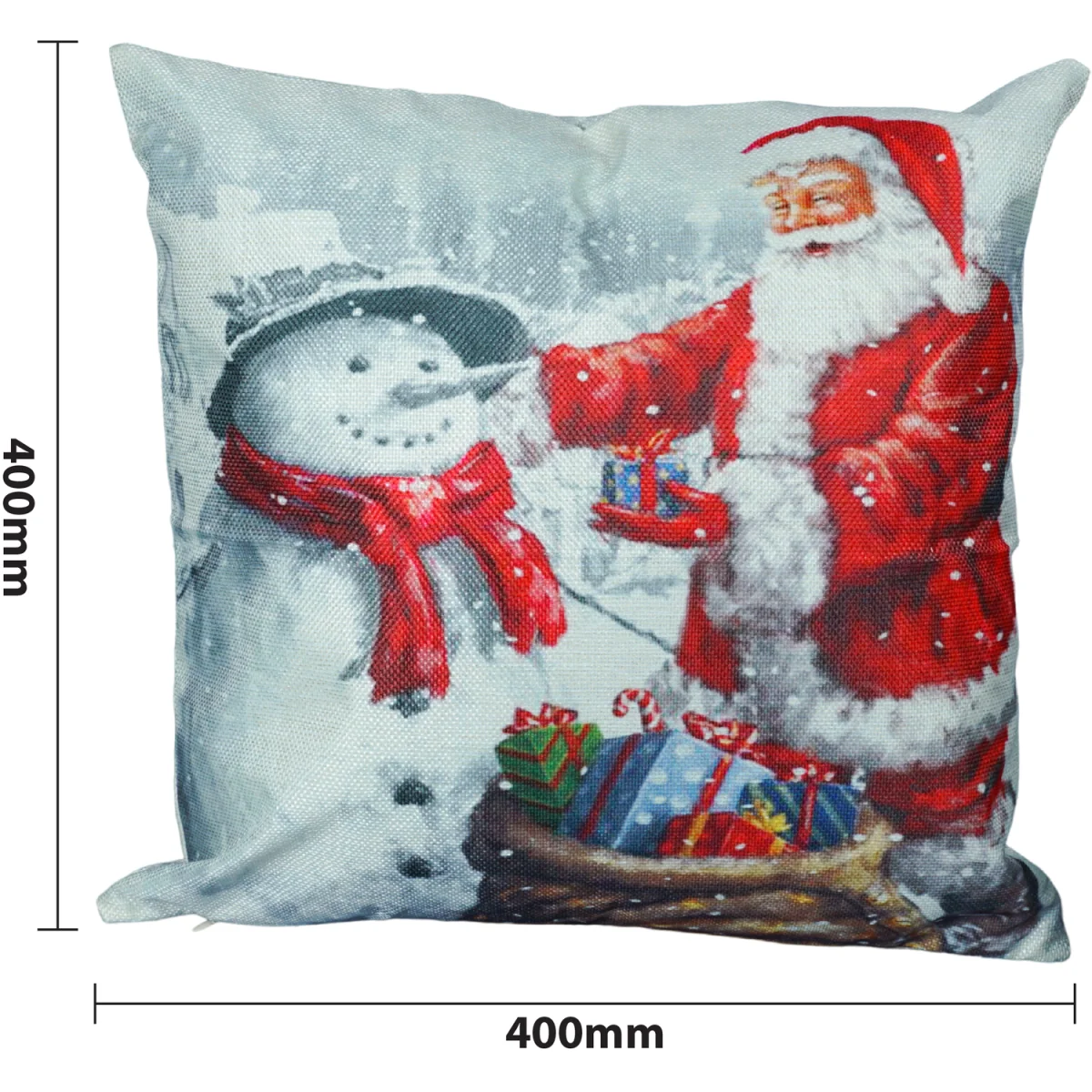 Christmas Themed Cushion Santa Snowman - White and Red – image 3