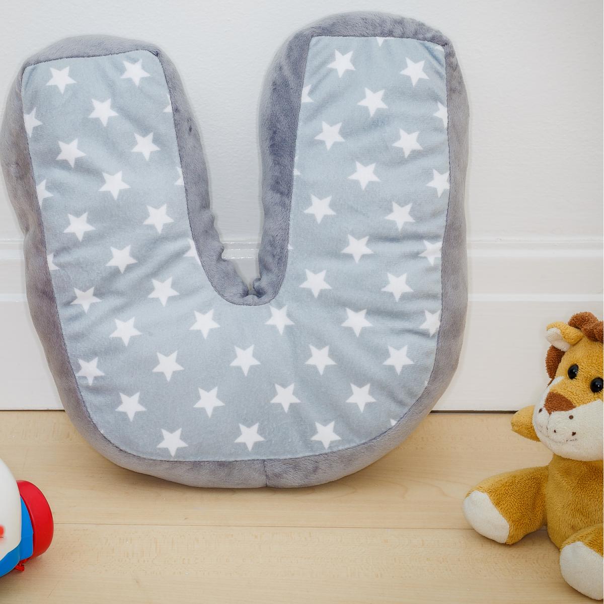 Letter Cushion U - Grey/White – image 2