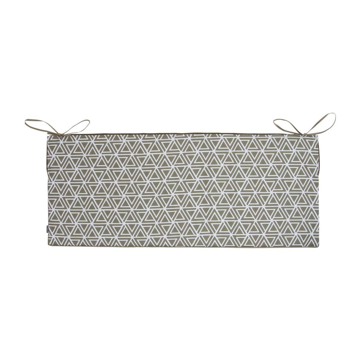 Medium Art Geometric Printed Garden Bench Pad - Olive Green – image 1