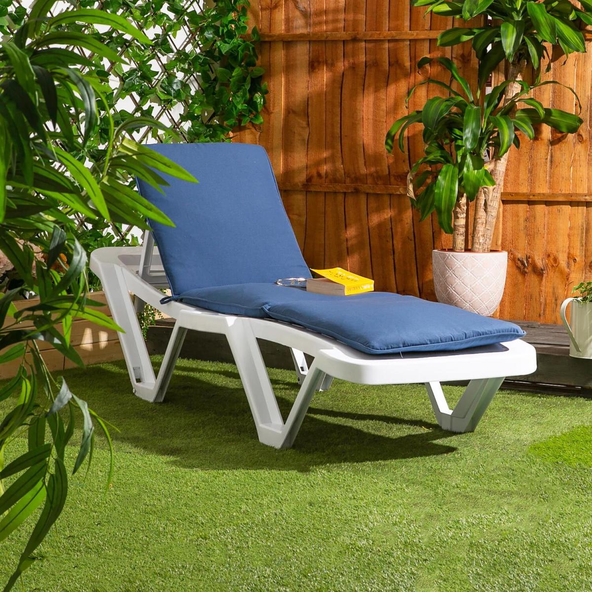 Master Garden Sun Lounger Cushions - 180cm - Pack of 2 - Navy / Blue – image 5