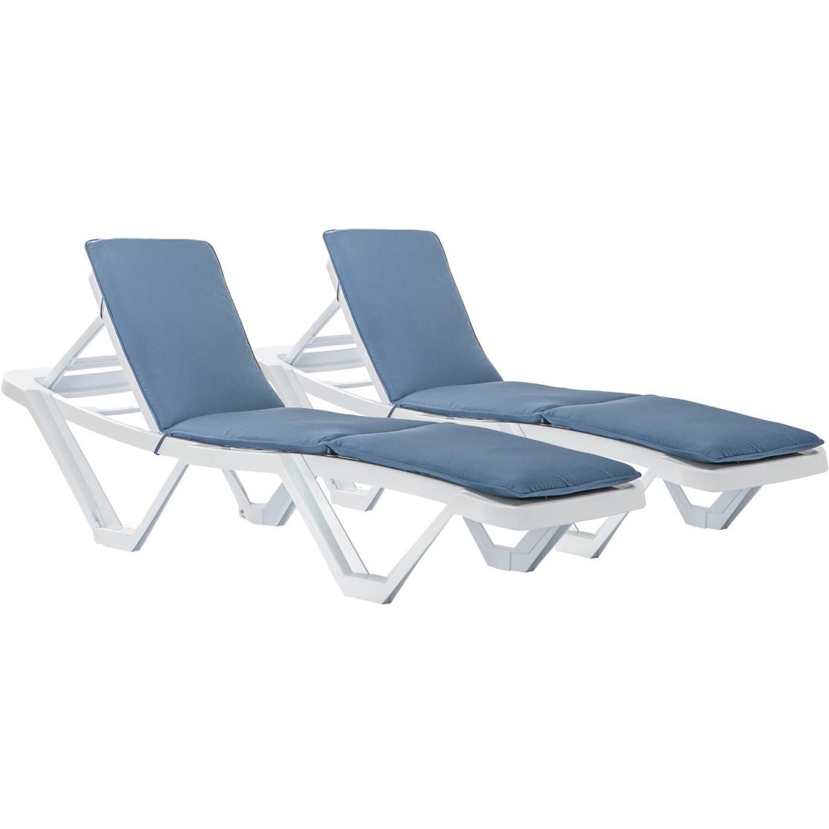 Master Garden Sun Lounger Cushions - 180cm - Pack of 2 - Navy / Blue – image 6
