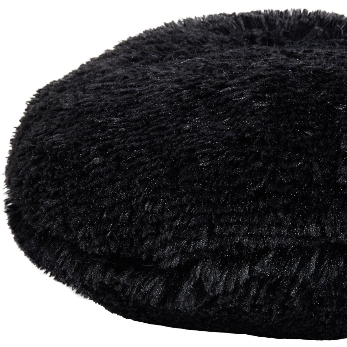 Plush Round Bear Cushion - Black