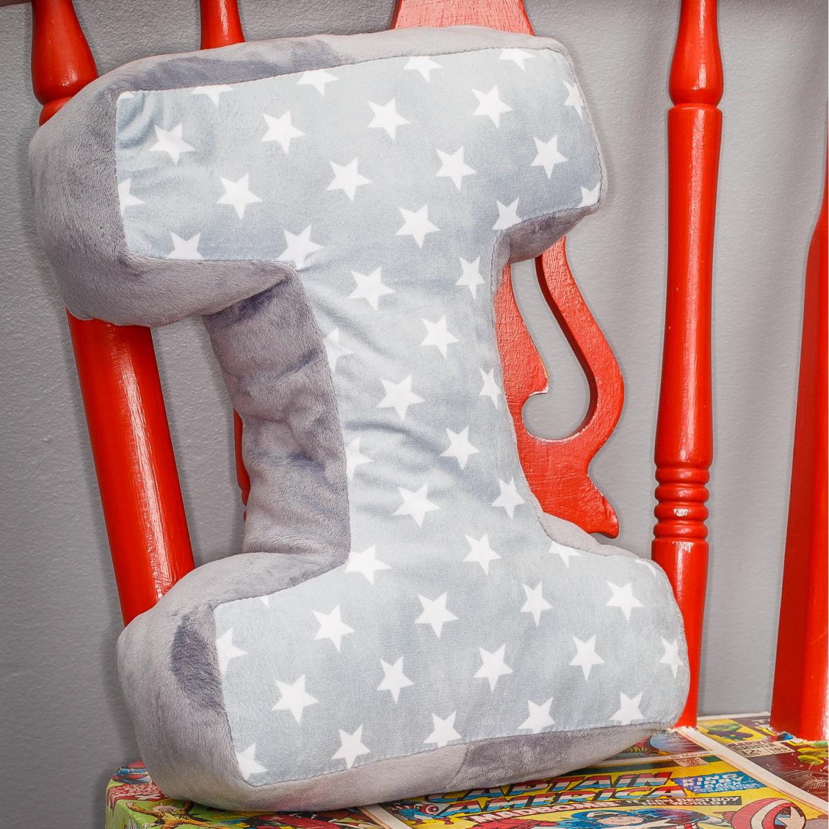 Letter Cushion I - Grey/White – image 3