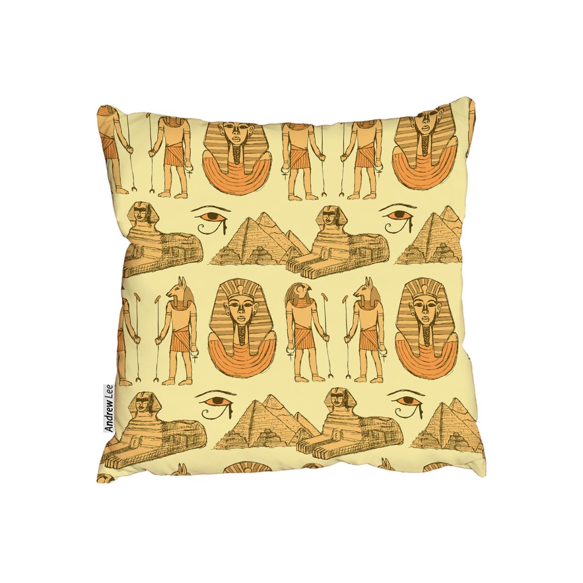 Egyptian Sketch Symbols Cushion - Yellow / 60cm – image 2