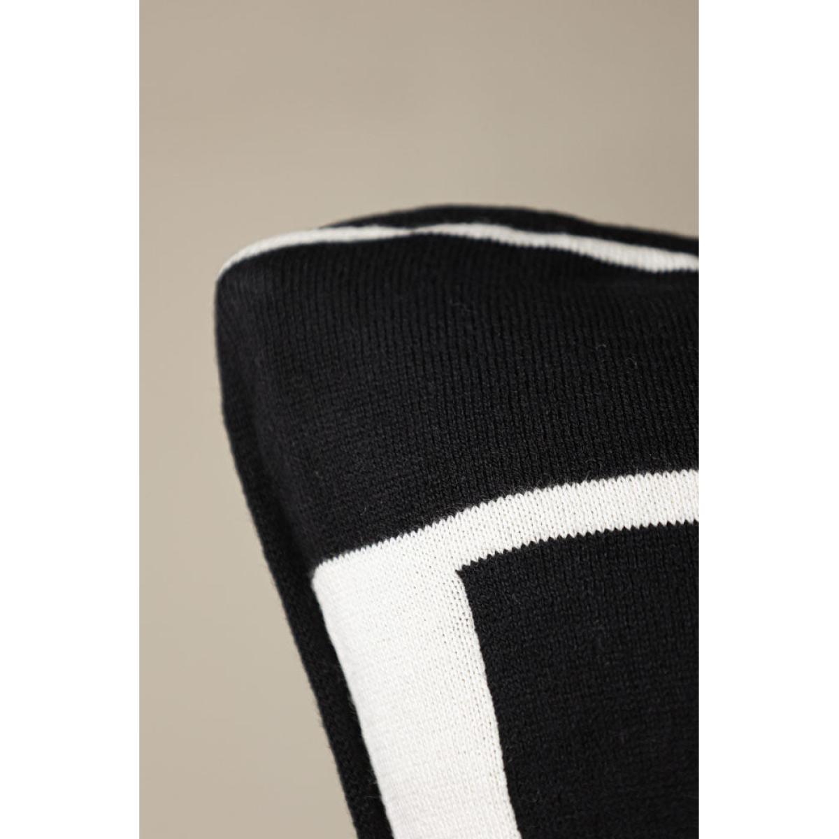 Monochrome Block Knitted Cushion – image 5