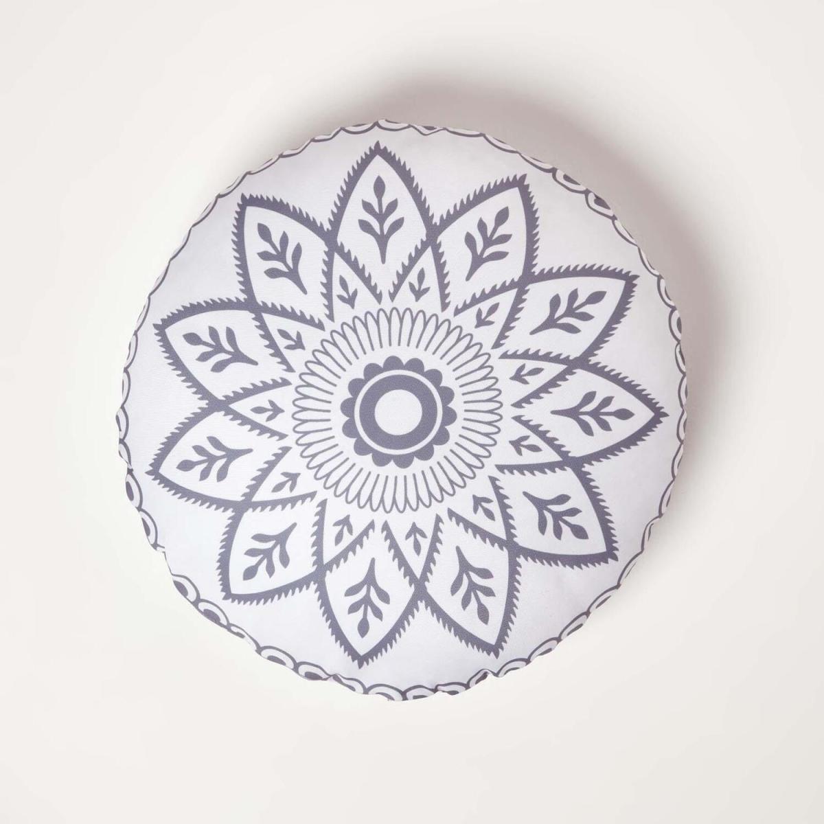 Henna Round Grey Outdoor Cushion - Grey – image 1
