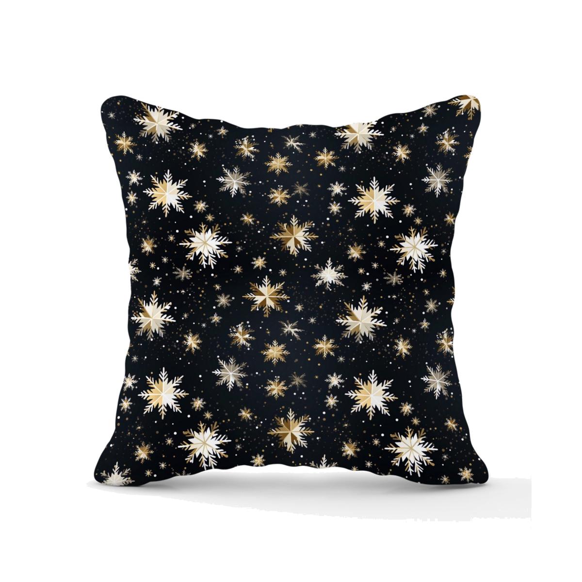 Silver Gold Snowflake Pattern Outdoor Cushion - Blue / 60cm