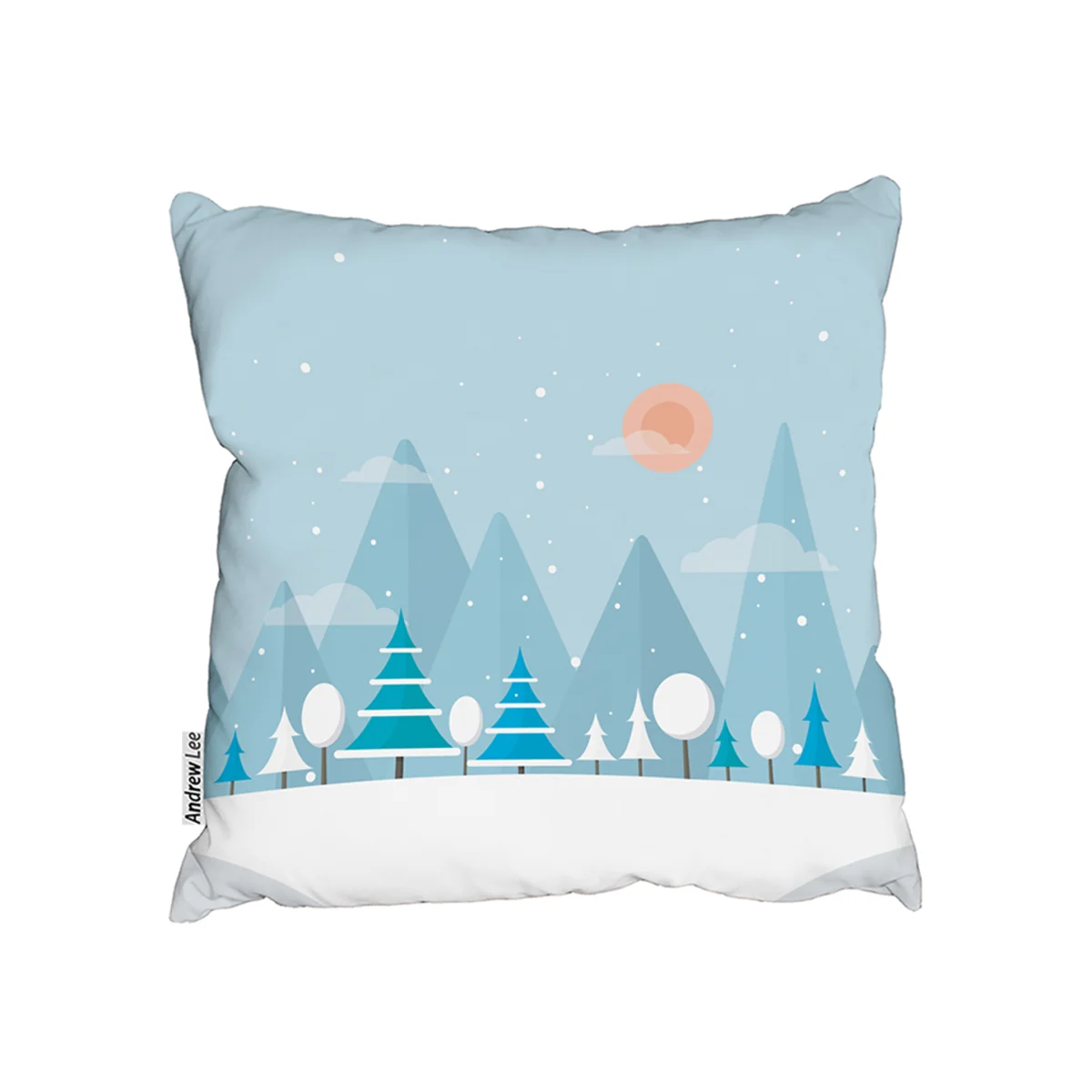 Christmas Snow Nature Background Stylish Cushion - Blue / 60cm