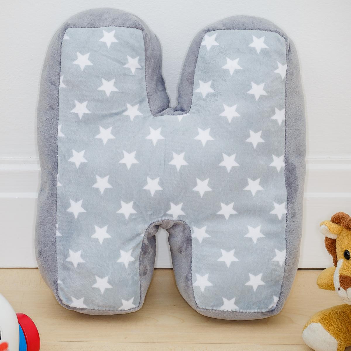Letter Cushion H - Grey/White – image 1