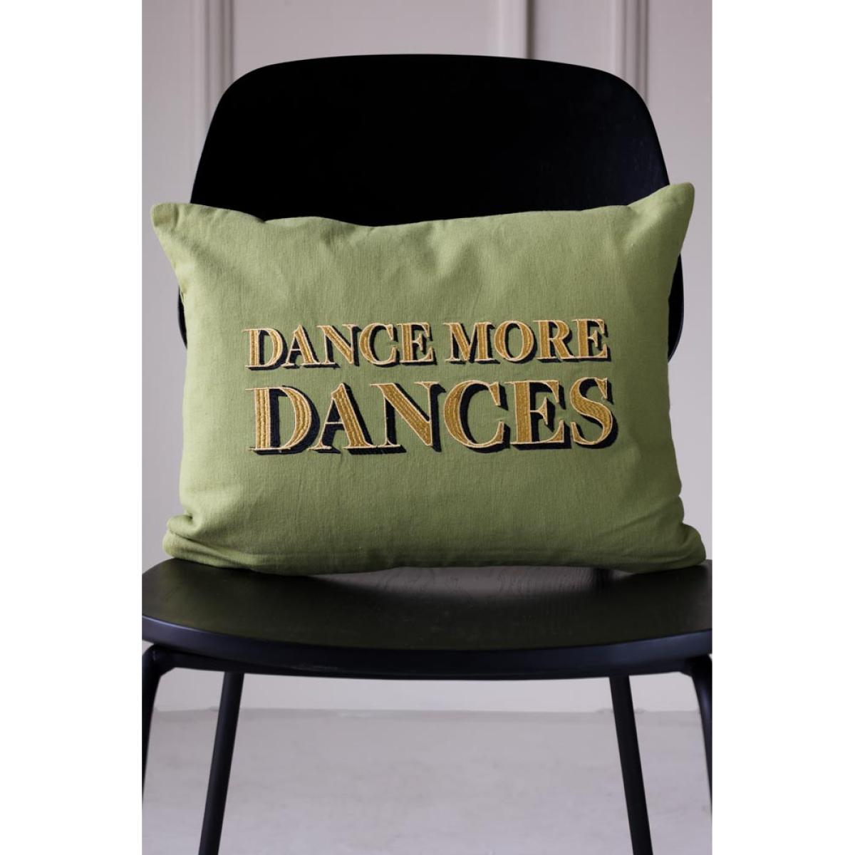 Dance More Dances Embroidered Green Cushion – image 4