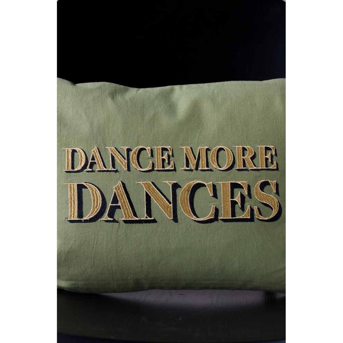 Dance More Dances Embroidered Green Cushion – image 5