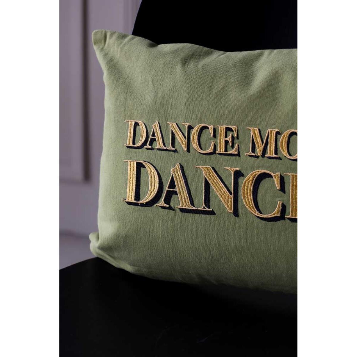 Dance More Dances Embroidered Green Cushion – image 6