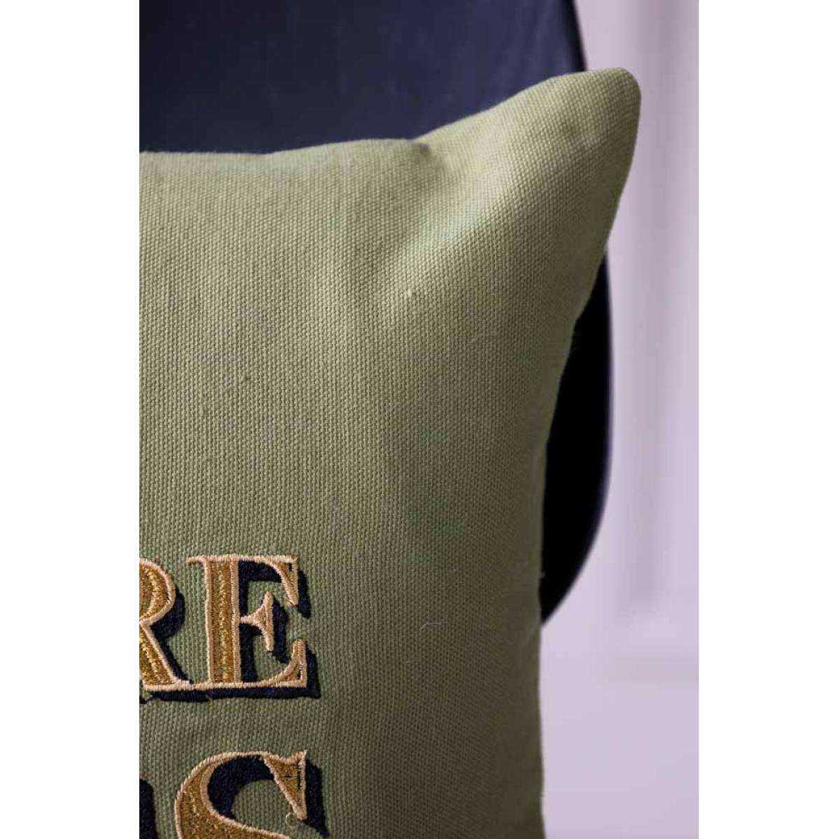Dance More Dances Embroidered Green Cushion – image 7