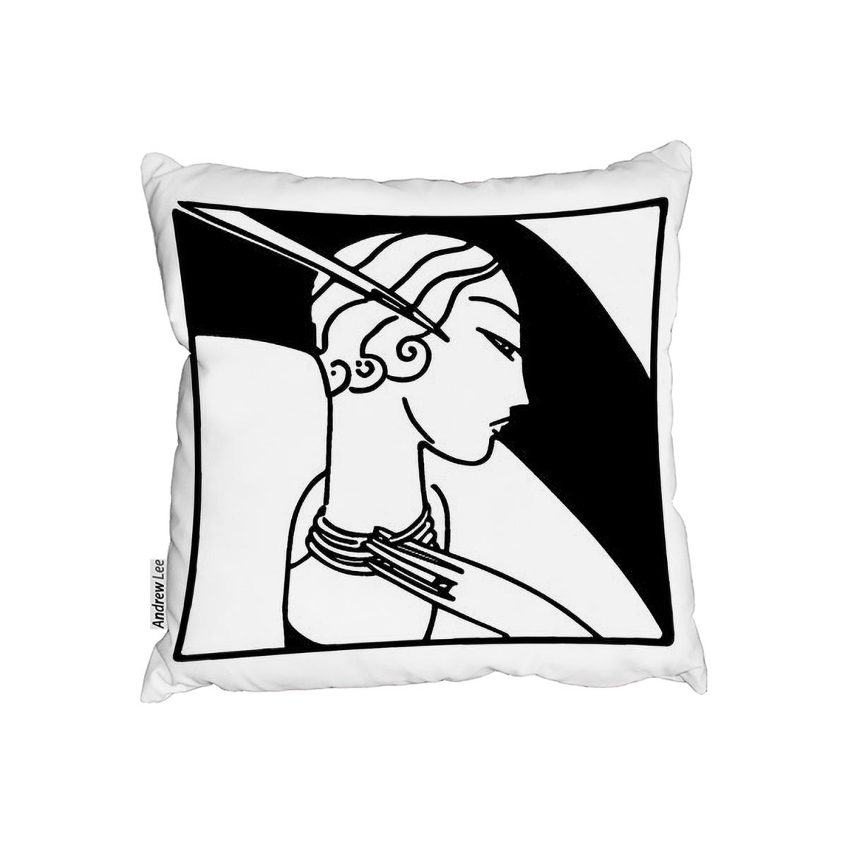 Art Deco Woman Outdoor Cushion - Black / 60cm – image 2