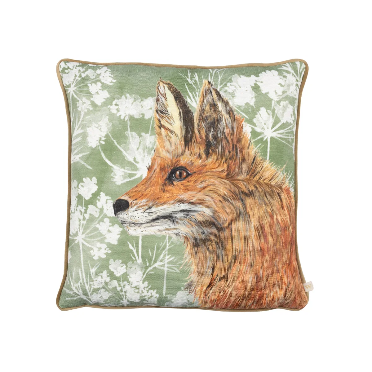 Manor Fox Piped Cushion - Green / Polyester