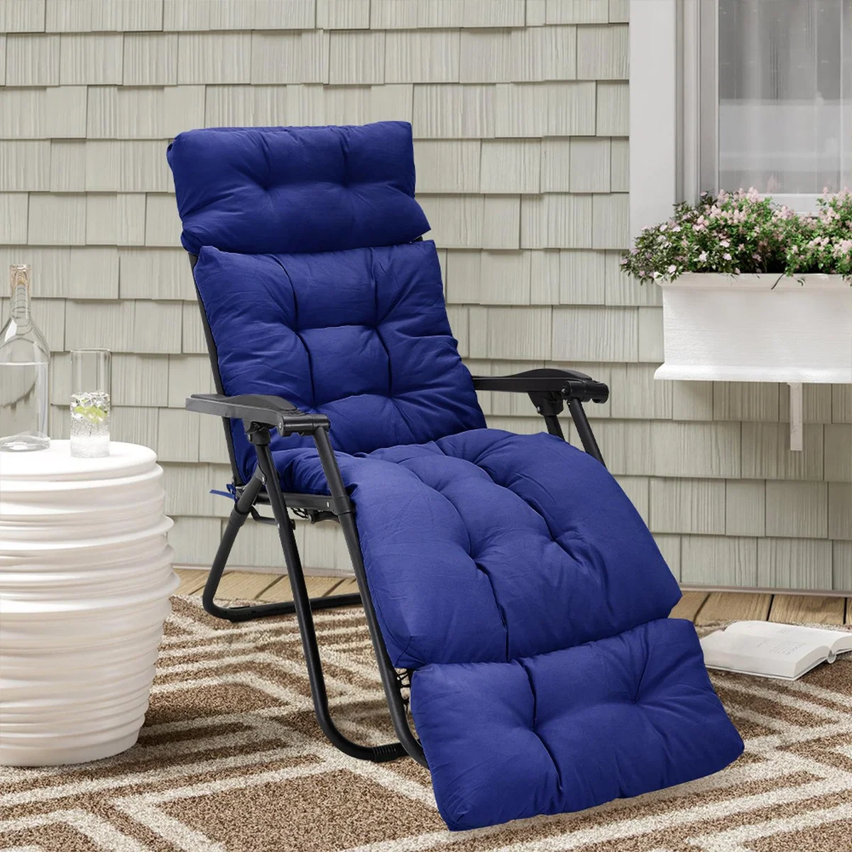 Waterproof Thickened Recliner Cushion - Navy Blue / 180cm