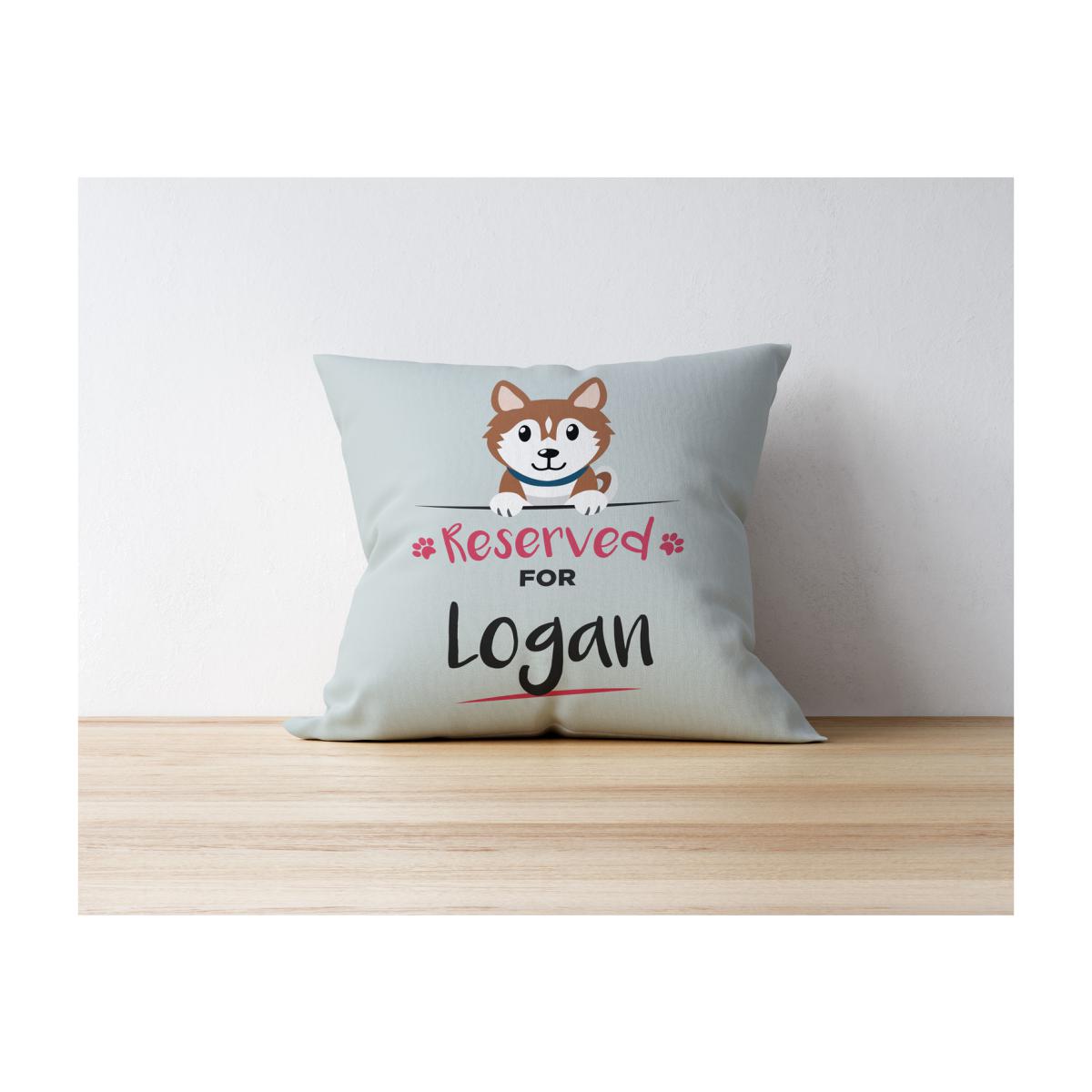 Personalised Brown Husky Cushion – image 1