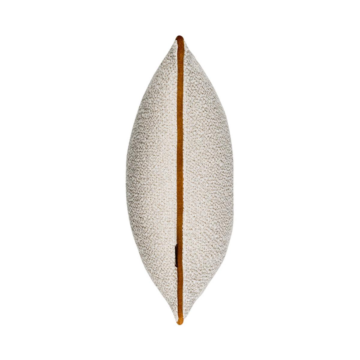Leighton Boucle Velvet Piping Bolster Cushion in Cream Mustard Yellow35x50cm – image 2