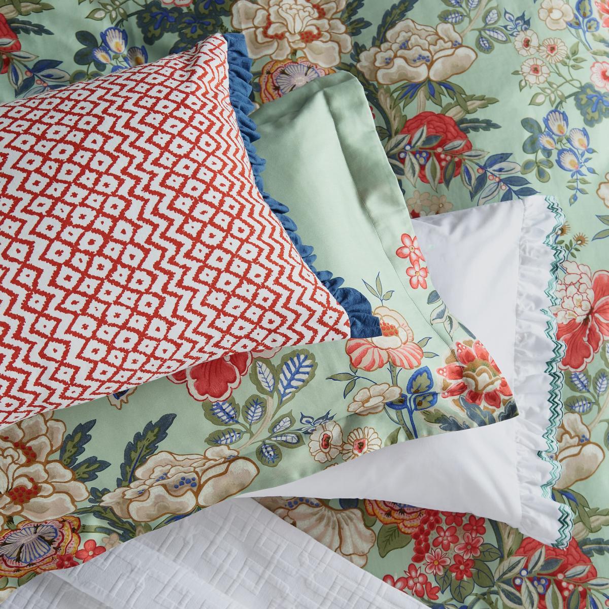 Emperor Peony Geometric Cushion by Sanderson in Apricot 40x60cm – image 4
