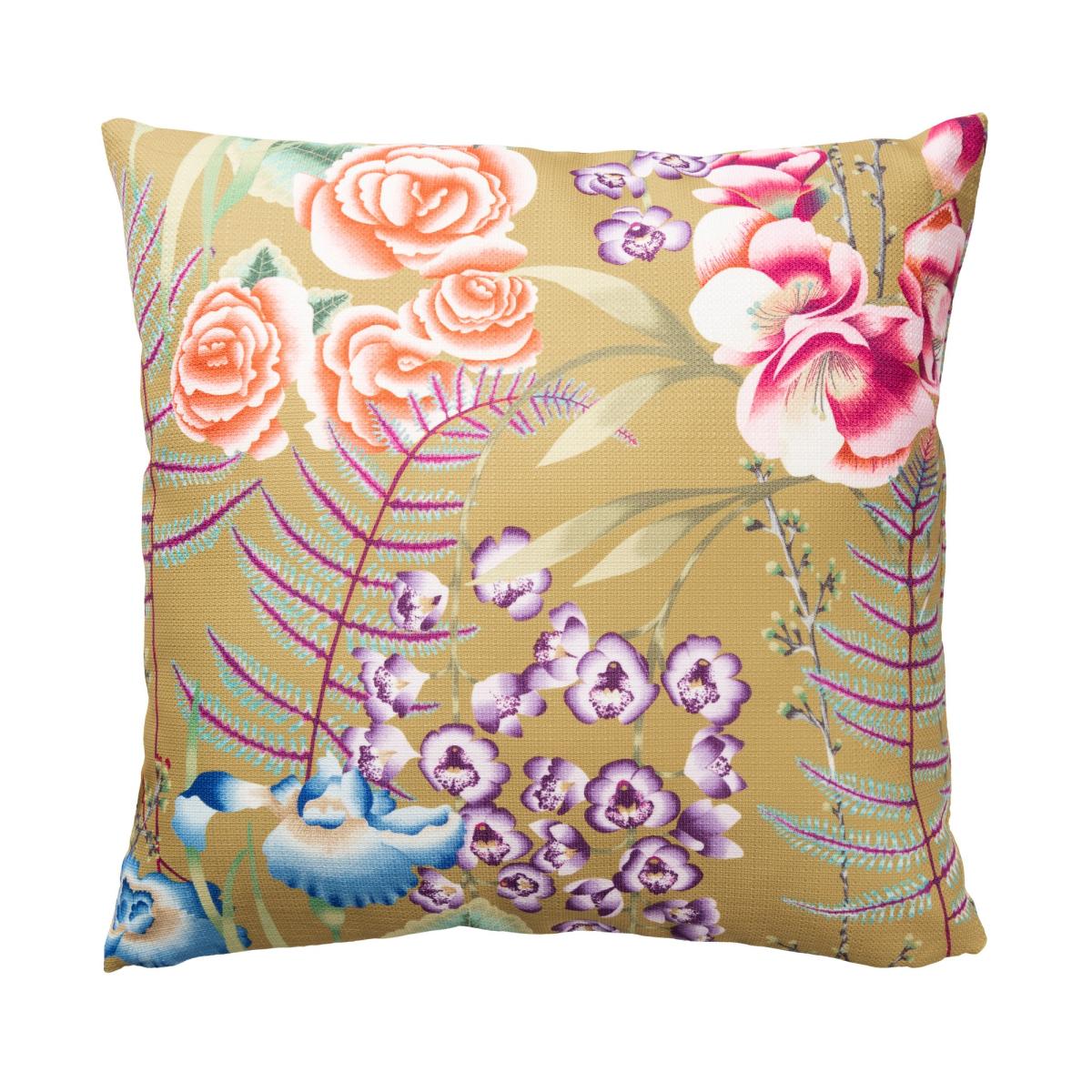 Amaryllis Coral Lag Indoor Outdoor Cushion By Harlequin in Ochre Yellow – image 2